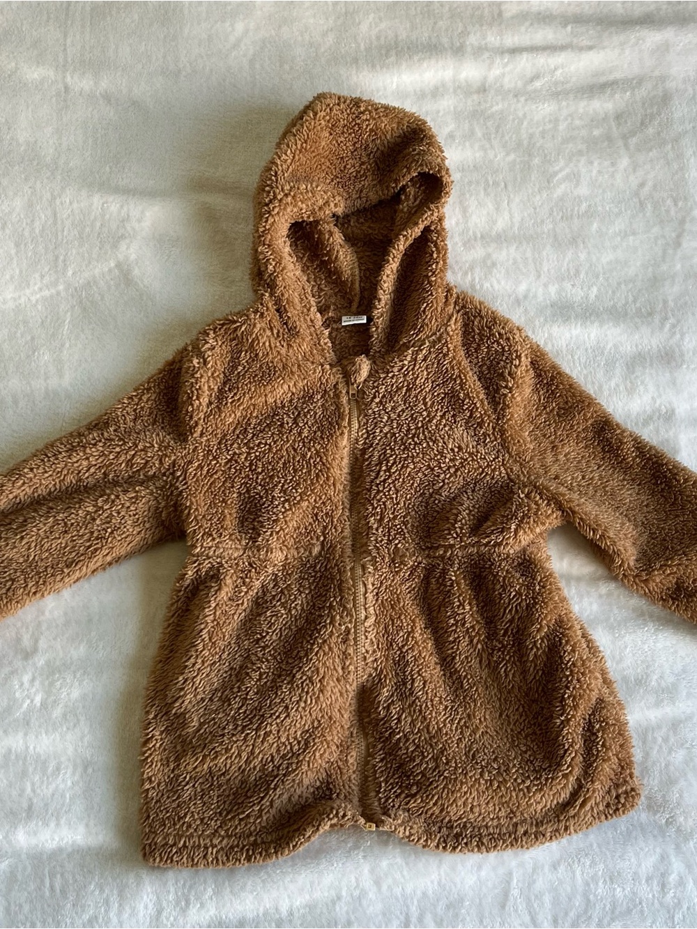 18-24 Month Brown Teddy Hooded Zip Jacket